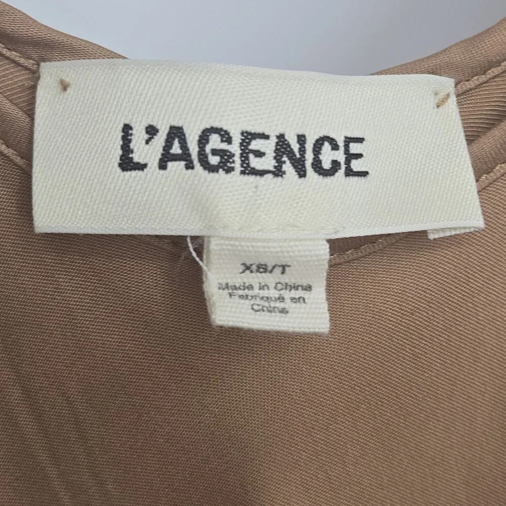 L'AGENCE‎ Akiya Satin Slip Dress Coco Brown Bias Cut Midi XS Tall - Picture 3 of 14